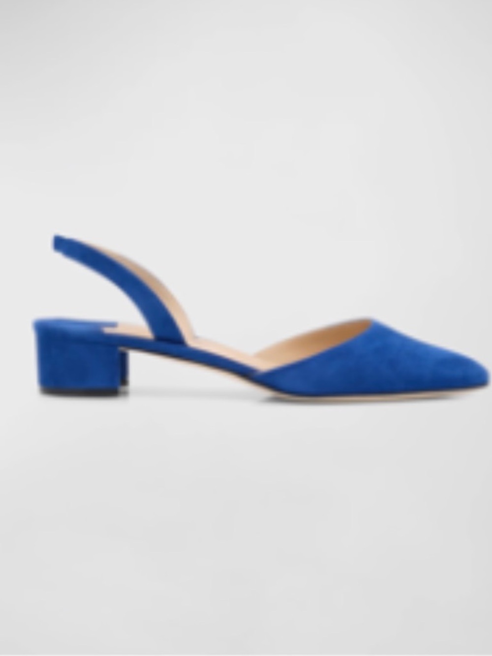 Manolo Blahnik Aspro Suede Slingback Pump, Blue, Sz 37.5 - Picture 7 of 7